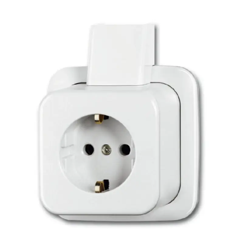 ABB Busch-Jaeger wandcontactdoos, AP Plus, met RA, enkel, alpin wit Direct Verzonden