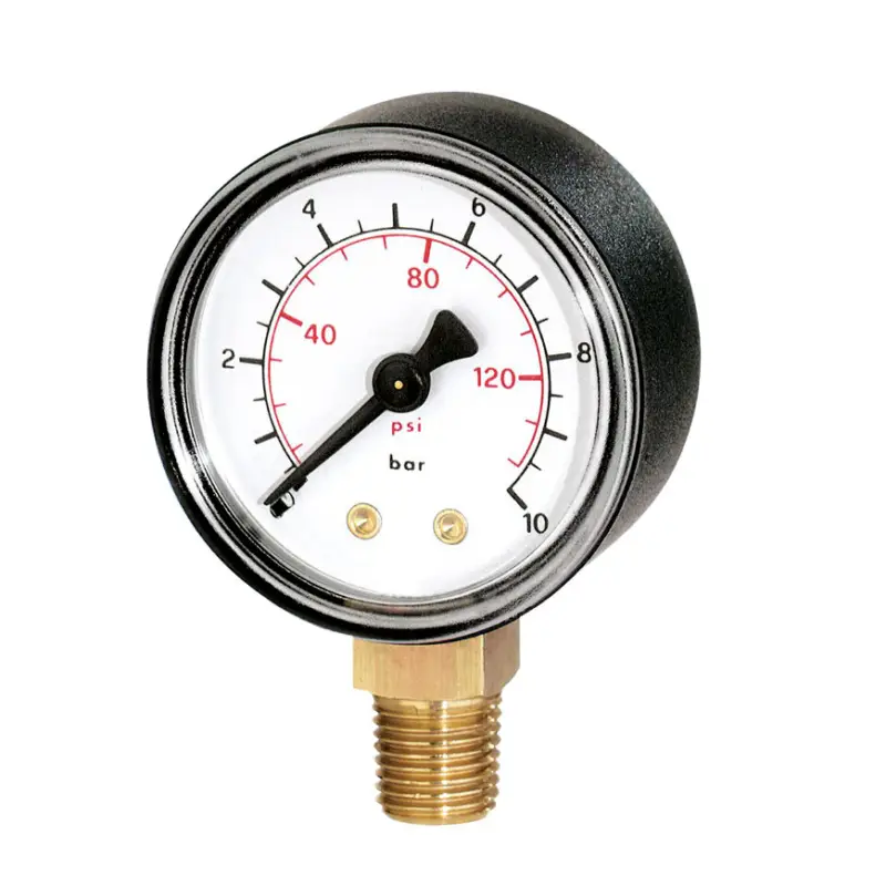 Watts manometer met onderaansluiting, droge uitvoering, type 63-R-&frac14;", 0 - 10 bar Snelle Levering
