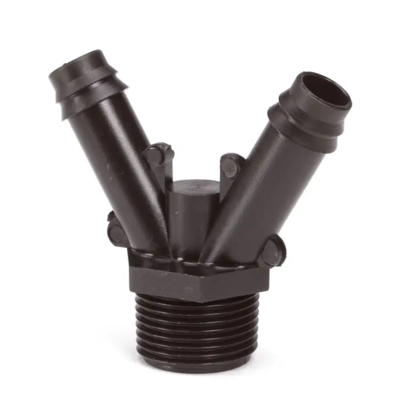 Y-stuk, pp, 2x slangtule/1x buitendraad, 20 mm x &frac34;" x 20 mm Plaats Bestelling