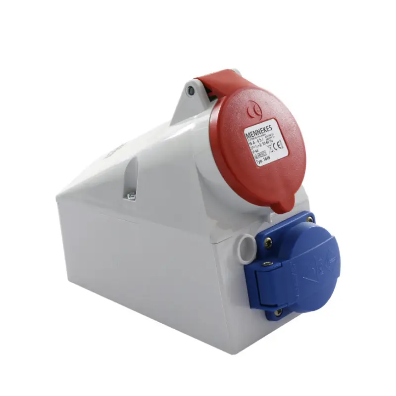 Weekendaanbieding Mennekes CEE wandcontactdoos, 400 V, 5-polig, 1x 16 A, IP44, type Twinbox, 1 randaarde-contactdoos