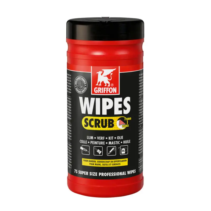Laatste Versie Griffon reinigingsdoekjes met scrub, dispenser &agrave; 75 stuks