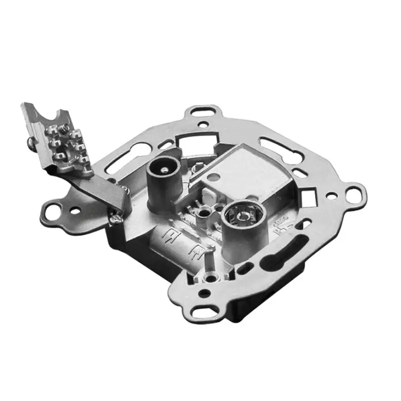 Hirschmann coax wandcontactdoos, inbouw, 2-voudig, 75 Ohm, einddoos Ambachtelijk