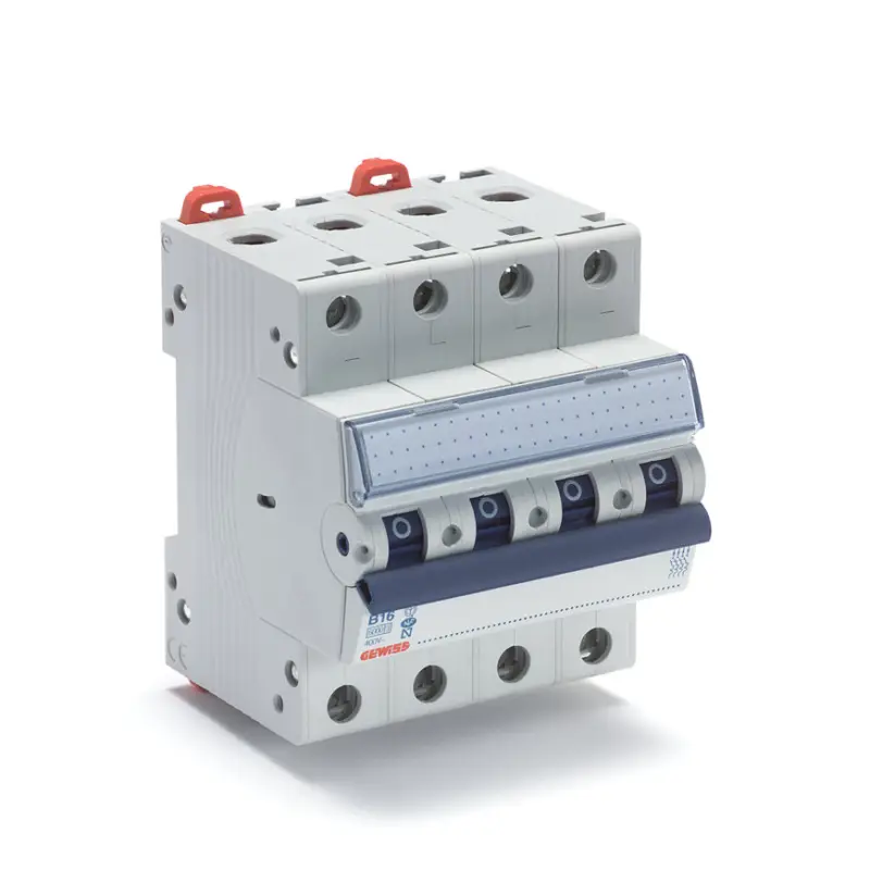 Aanbieding Gewiss installatieautomaat, 4P, 6 kA, C-karakteristiek, 400 V, 16 A