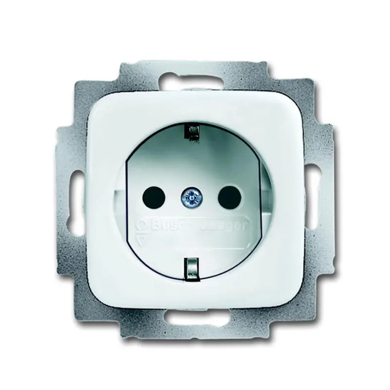 ABB Busch-Jaeger wandcontactdoos, Reflex SI, met RA, kinderveiligheid, enkel, alpin wit Express Levering