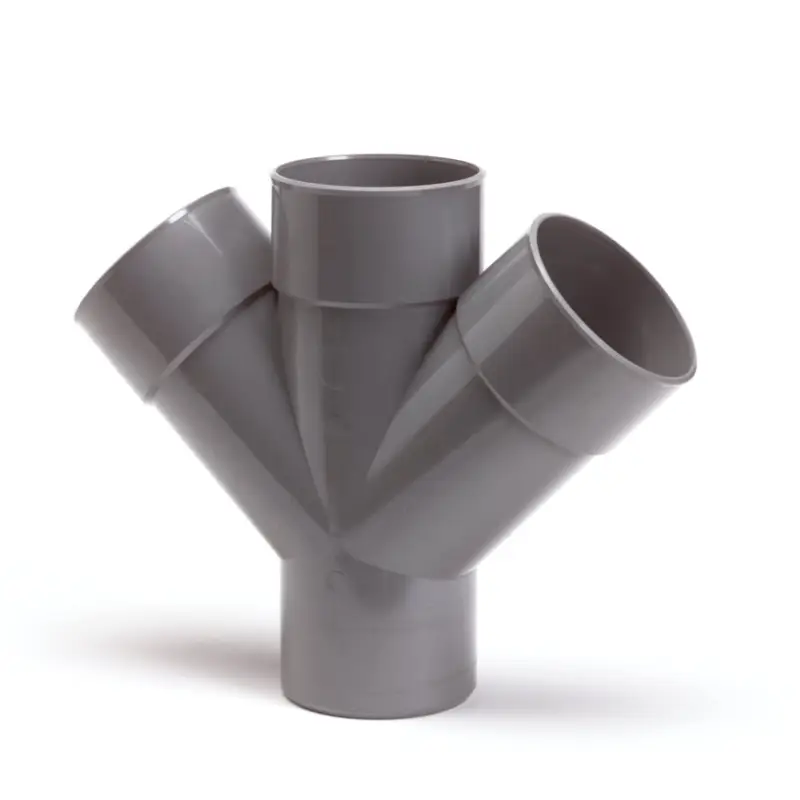 Wereldwijde Verzending Nicoll dubbel T-stuk 45°, pvc, 3x inwendig lijm/1x uitwendig lijm, grijs, 110 mm