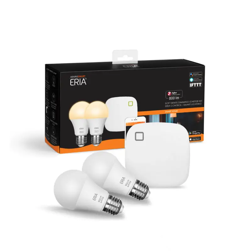 AduroSmart ERIA® startpakket, 2 Warm White lampen en bridge Meest Verkocht
