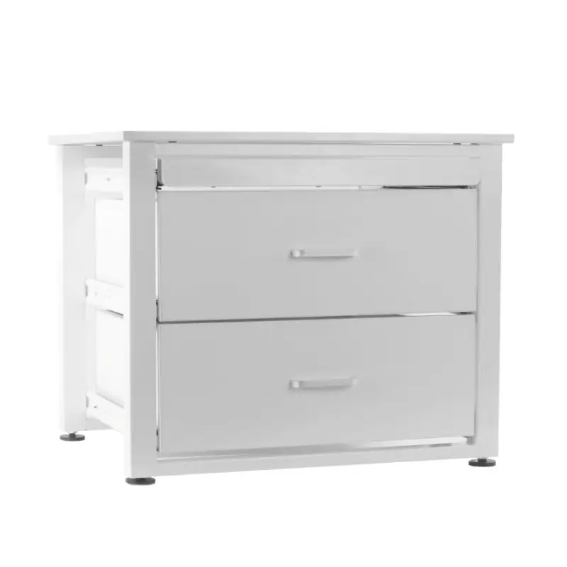 Wereldwijde Verzending Nedco wasmachine- en drogerverhoger, hout / staal, met 2 lades, 615 x 555 x 500 mm, wit