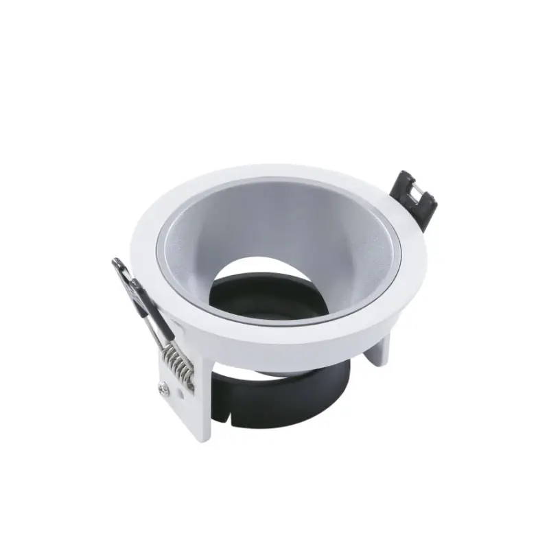 Adurolight® inbouwarmatuur, Mona, kantelbaar, wit, a-sym. mat zilver reflector, 82 mm, excl. spot Lage Kosten