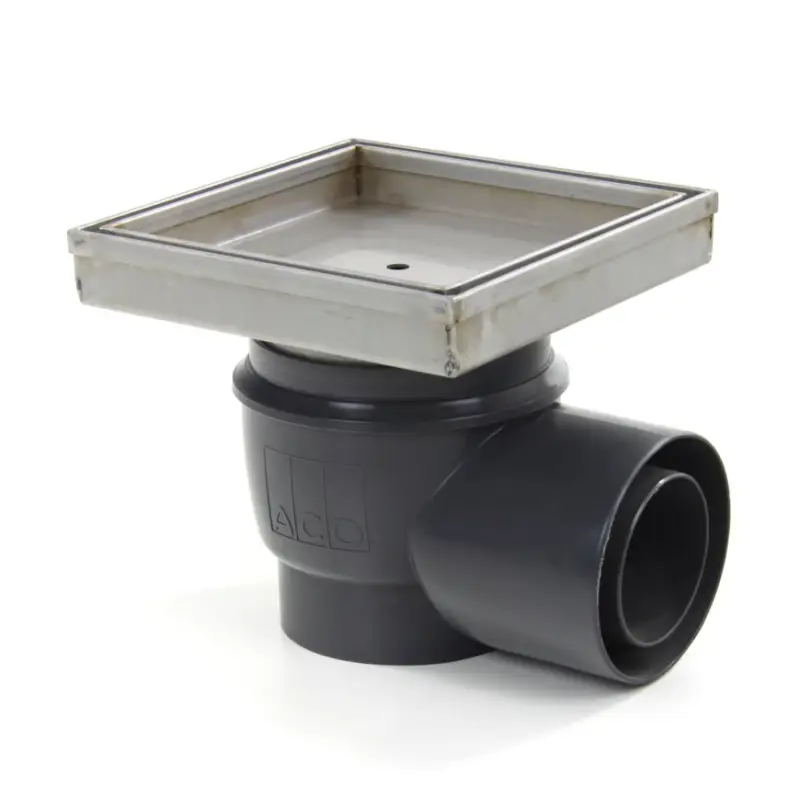 ACO afvoerput met tegeldeksel, pvc/rvs, niet verstelbaar, 200 x 200 mm, za 75/110 mm Handgemaakt