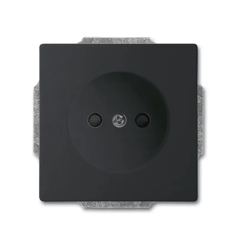 ABB Busch-Jaeger wandcontactdoos, Future linear, zonder RA, kinderveiligheid, mat zwart Professioneel