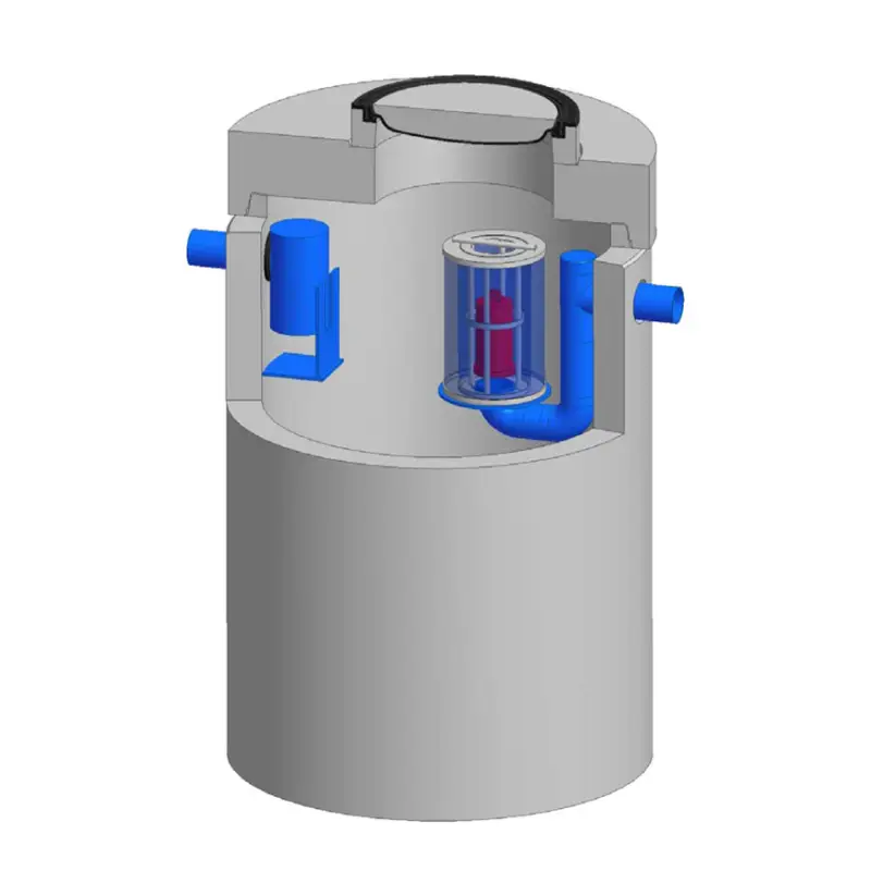 Wereldwijde Verzending Coalescentieafscheider, aardinbouw, beton, 10 l/s, olie 254 liter, slib 1200 liter, klasse D-400 kN