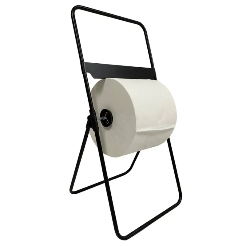 Vloerstandaard, metaal, mat zwart, voor rollen van max. 38 cm breed Weekendaanbieding