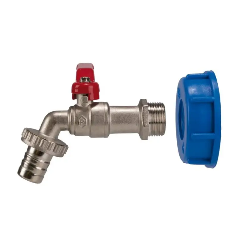 Wereldwijde Verzending Airfit tankventiel voor IBC tank, kogelkraan &frac34;" en wartelmoer 59 mm