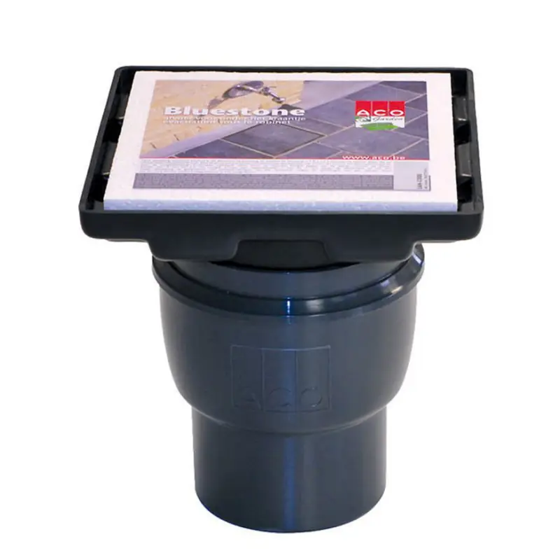 ACO afvoerput met tegeldeksel, pvc/rvs, niet verstelbaar, 200 x 200 mm, oa 75/110 mm Speciale Aanbieding