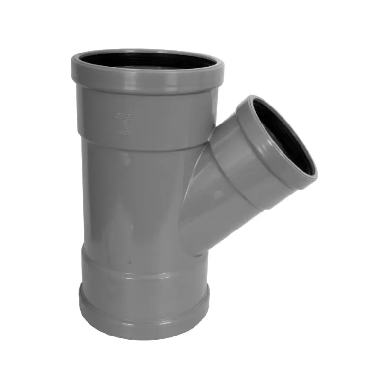 Wavin Wafix verloop T-stuk 45°, pvc, 3x manchet, grijs, KOMO, SN4, 160 x 125 x 160 mm Laatste Kans