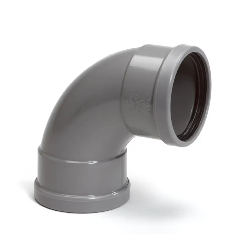 Wavin Wafix bocht 88°, pvc, 2x manchet, grijs, KOMO, SN8, 110 mm Groothandel