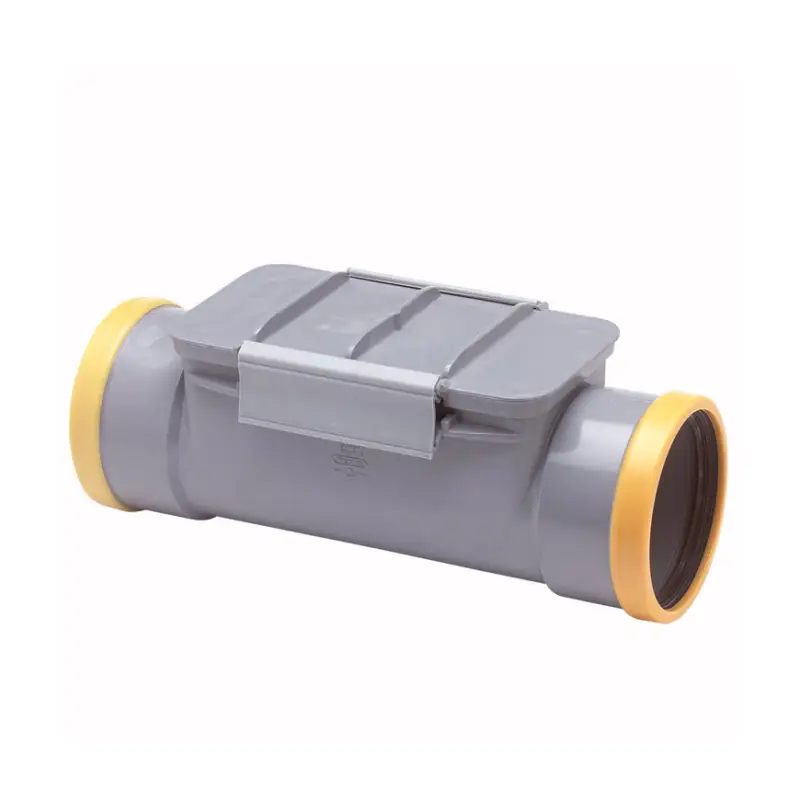 Wavin Wafix ontstoppingsstuk met gefixeerd klemdeksel, pvc, 2x manchet, grijs, KOMO, SN8, 125 mm Op = Op