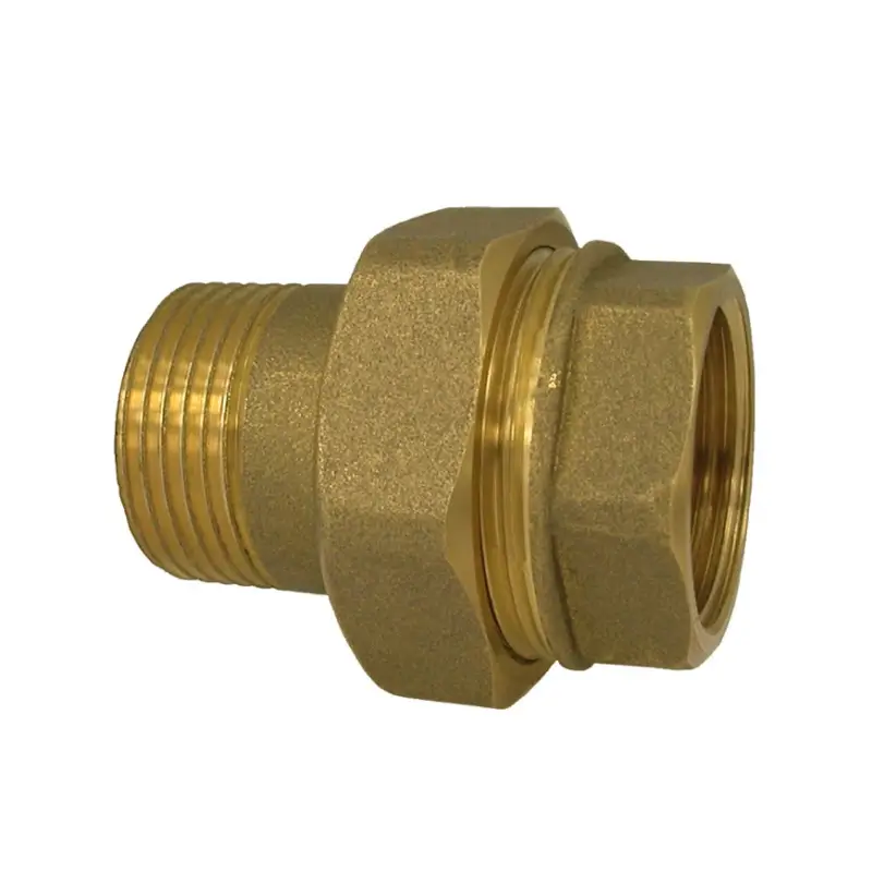 3-delige schroefkoppeling, messing, binnendraad x buitendraad, &frac12;" x &frac12;" Nieuw Model