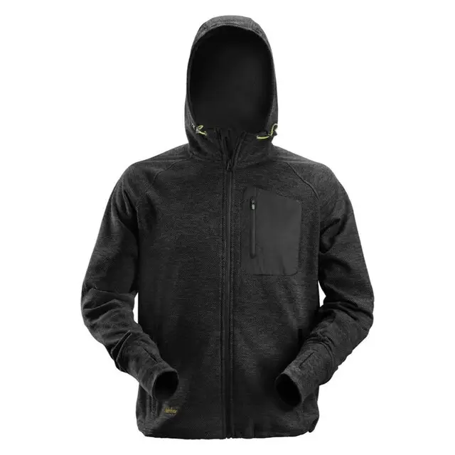 Snickers Workwear 8041 FlexiWork, Fleece Hoodie Zwart - Maat M Op = Op