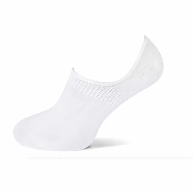 Ambachtelijk Basset Bamboe Sokken Footie Invisible 1000P 2-Pack Wit - Maat 35-38