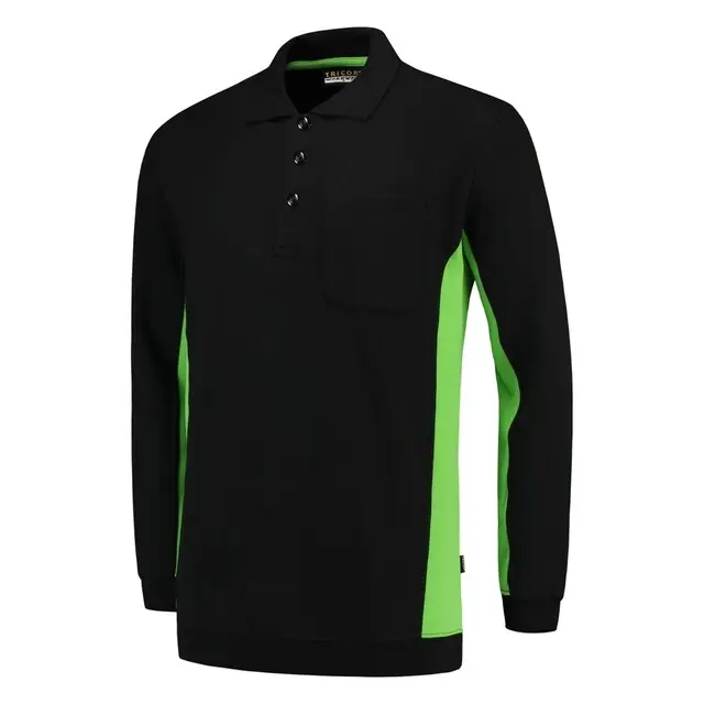 Bulkbestelling Tricorp Polosweater Bicolor Borstzak Blacklime 302001 5XL