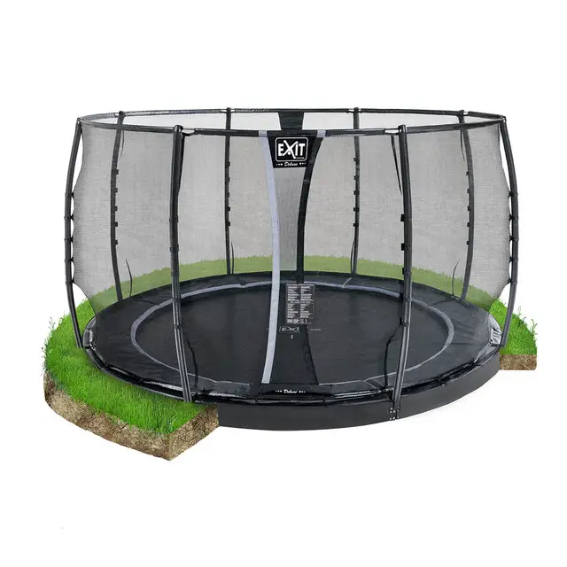 EXIT Trampoline Dynamic Flatground Zwart - Ø 366 cm Safety Net Shop Nu
