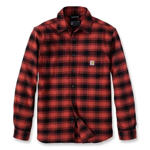 Actieprijs Carhartt Flannel L/s Plaid Shirt Red Ochre M