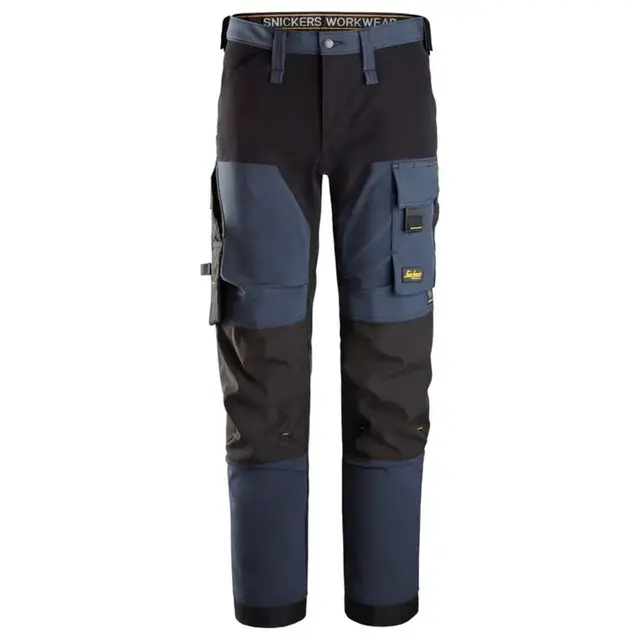 Snickers 4-weg Stretch Broek 6375 Donker Blauw - Zwart (9504) Maat 92 Fabrieksprijs