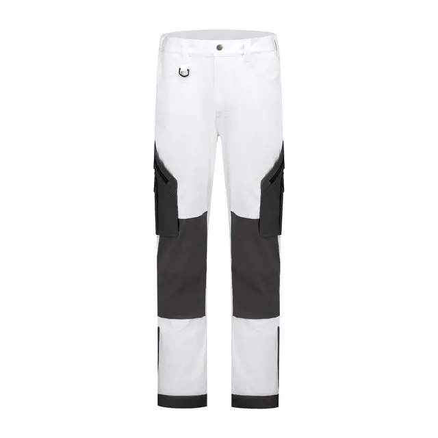 De Boer Werkbroek 4-way Stretch Met Kniezakken Wit/grijs Maat 44 Nieuw