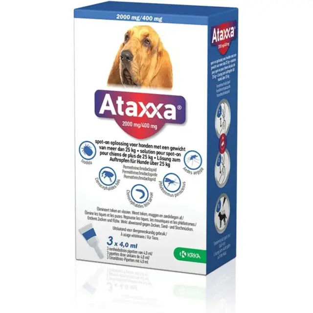 Ataxxa 2000/400mg, 3pip. Hond > 25kg Gereduceerde Prijs