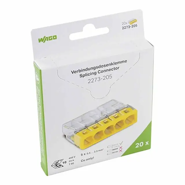 Wago 5V lasklem mini 5x0.5-2.5 Lage Kosten