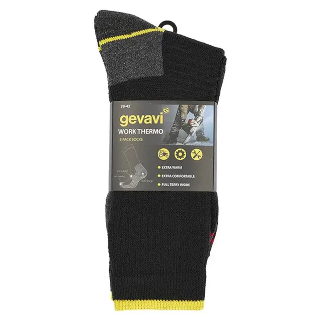 Gevavi Workwear Werksokken GW52 Work Thermo Grijs 2pr - Maat 39-42 Budget