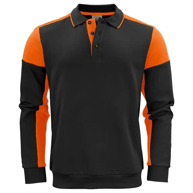 Printer Prime Polosweater zwart/oranje - maat XXL Shop Nu