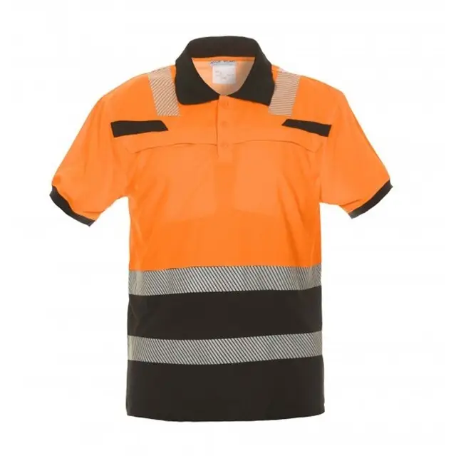 Hydrowear Polo Shirt Thorne Trendy Hi-Vis Oranje/Zwart - L Groothandel