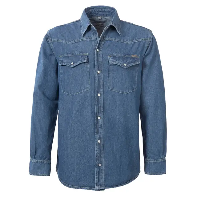 Snelle Levering Bram's Paris Spijkeroverhemd Brad Blauw Maat L