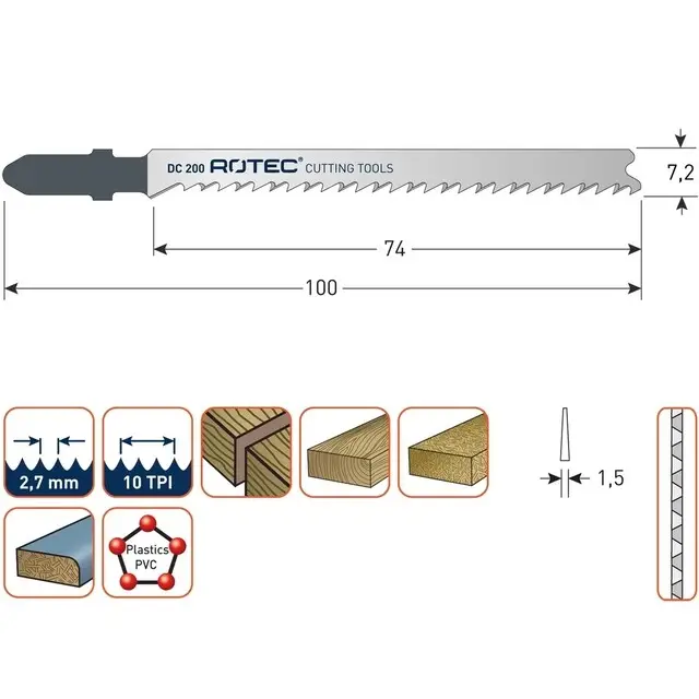 Rotec Decoupeerzaagblad DC200 / T101B Voordeelprijs