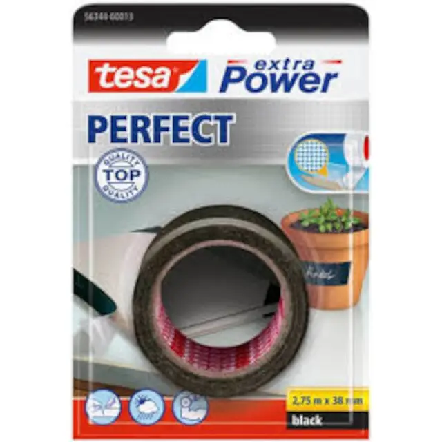 Tesa textieltape zwart 2,75x38mm 56343 Gereduceerde Prijs