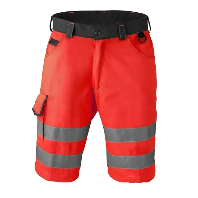 Geld-Terug-Garantie HaVeP High Visibility Bermuda 8703 Kleur Fluor rood/charcoal grijs Maat 52