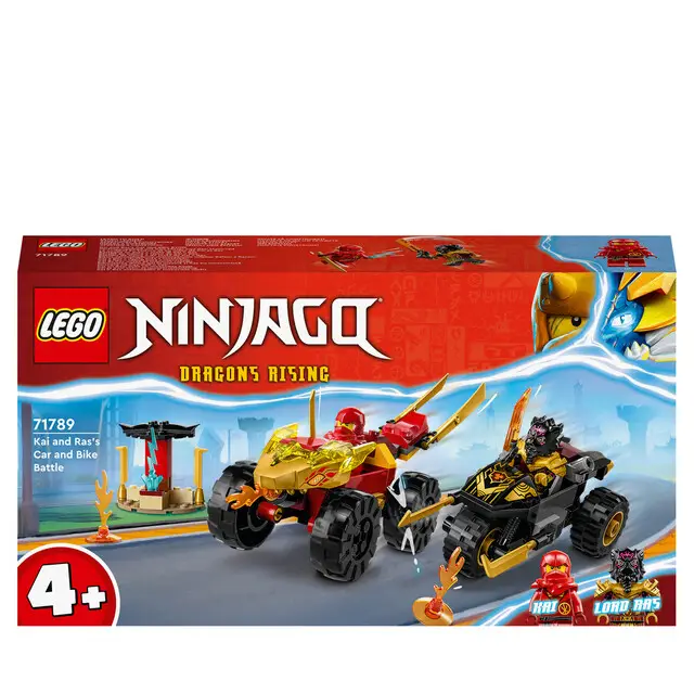 Garantie Inbegrepen LEGO NINJAGO 71789 - Kai en Ras' duel tussen auto en motor