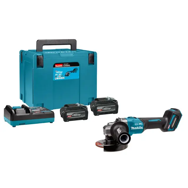 Makita XGT 40 V Max Haakse Slijper 125mm 40 Ah Accu (2 St. BL4040F) Met Vastzetschakelaar Budget
