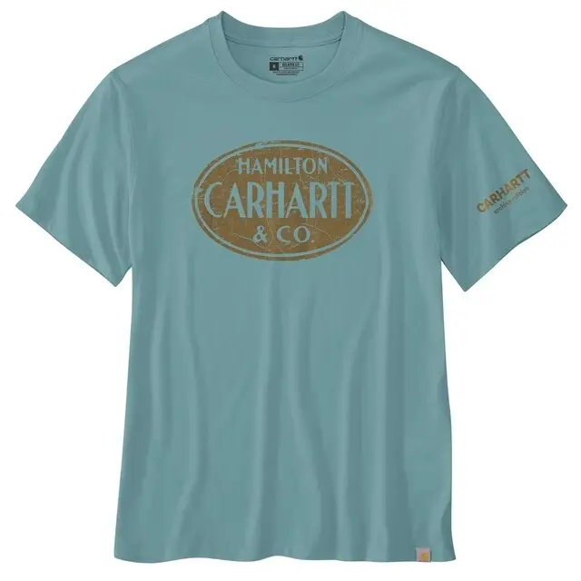 Carhartt Heren T-shirt Ruime Pasvorm Licht Blauw - Maat L Hoge Kwaliteit