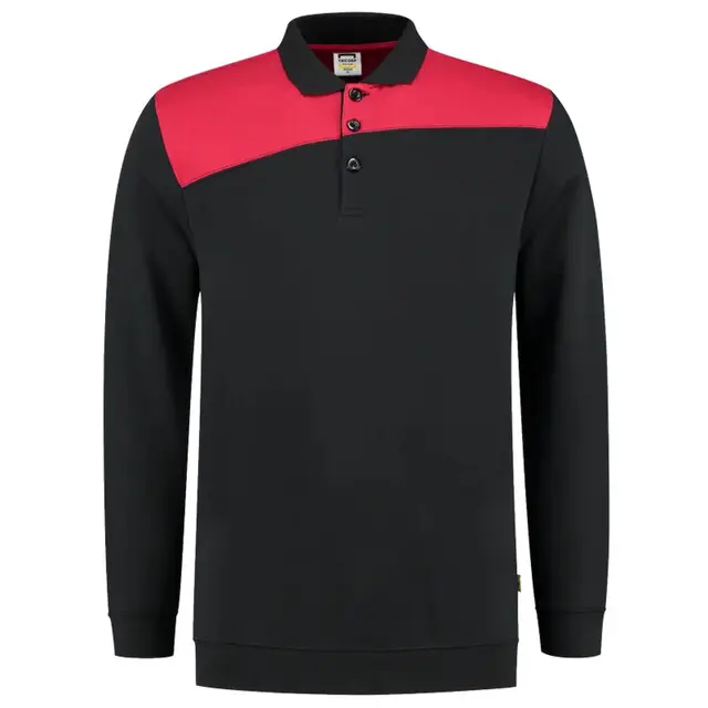 Tricorp Polosweater Bicolor Naden Blackred 302004 4XL Gratis Verzending