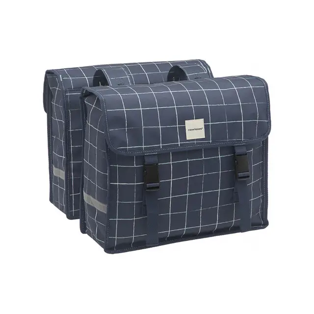 New Looxs Fiori Check Dubbele Fietstas 30L - Blauw Bestel Nu