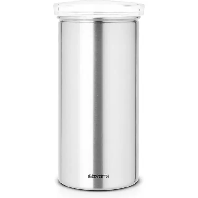 Express Levering Brabantia Voorraadbus voor 18 Koffie- en Theepads - Matt Steel Fingerprint Proof / Transparante deksel