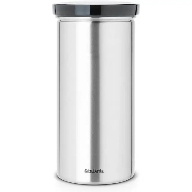 Brabantia Voorraadbus voor 18 Koffie- en Theepads - Matt Steel Fingerprint Proof / Grijze deksel Goedkoop