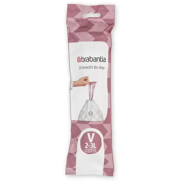 Brabantia PerfectFit Afvalzak met trekbandsluiting - 3L - Code V - 20 stuks Actieprijs