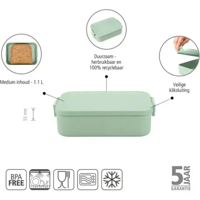 Voordeelprijs Brabantia Make & Take Lunchbox - Medium - Kunststof - Jade Green