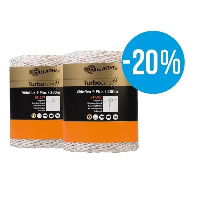 Flitsaanbieding Gallagher Schrikdraad (2 x 200 Meter / Wit) - Vidoflex 9 Plus