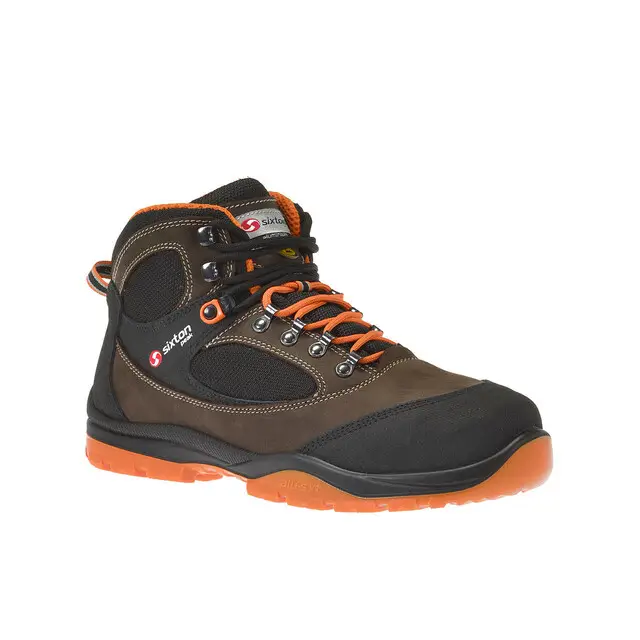 Sixton Peak Werkschoenen Sound S3 ESD Bruin/Zwart/Oranje Maat 47 Wereldwijde Verzending