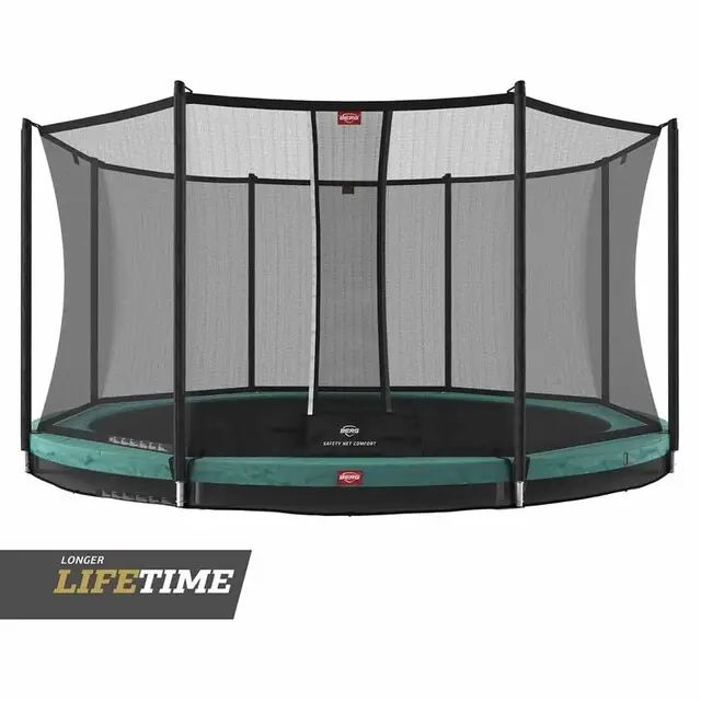 BERG Trampoline Favorit Inground Groen - Ø 380 cm Safety Net Comfort Gereduceerde Prijs